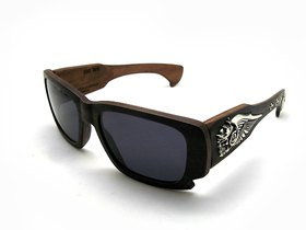 Солнцезащитные очки из дерева и серебра Bad Boy-1 AZG-02