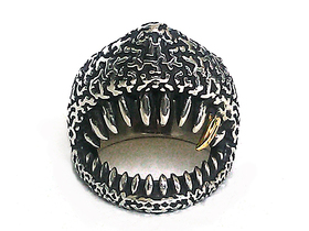 Кольцо из серебра и золота Акула AZR-012
