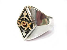 Перстень из серебра и золота Sex AZR-005